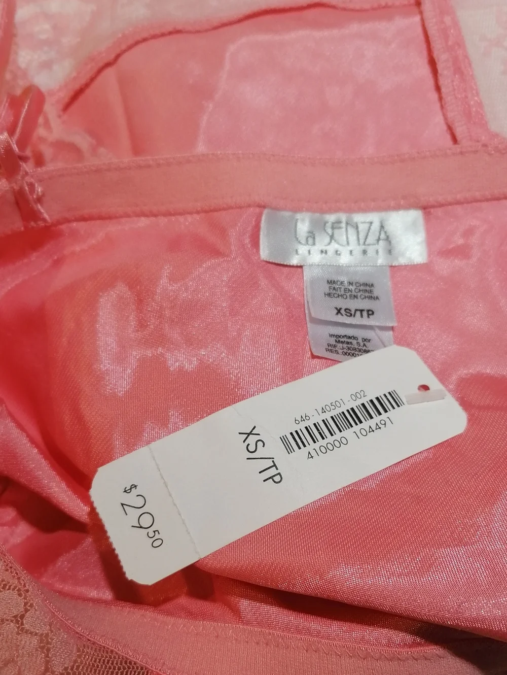 🐞🦩La Senza Satin Lace Camisole Top - Pink - Picture 3 of 5